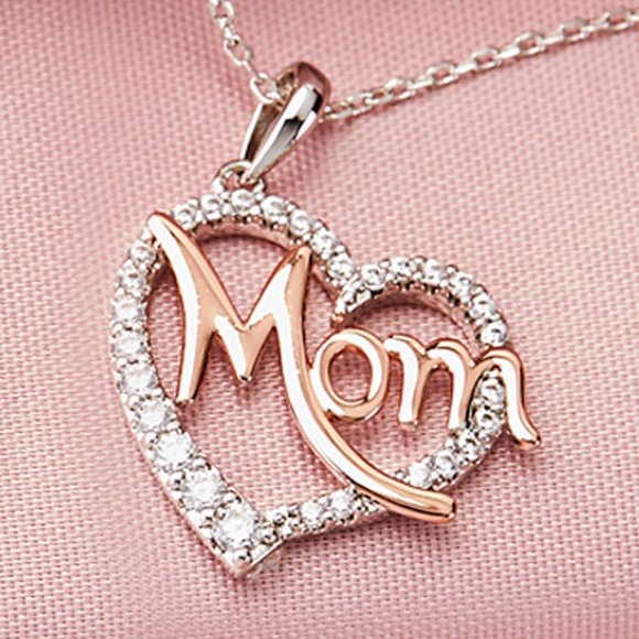 Mom Heart Necklace, Charmed Aroma Mothers Day Necklace Collection - Picture 1 of 4